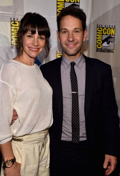  Actors Evangeline Lilly (L) and Paul Rudd attend Marvel's Hall H Panel for 'Ant-Man' during Comic-Con International 2014 at San Diego Convention Center on July 26, 2014 in San Diego, California.