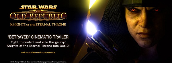 "Star Wars: The Old Republic – Knights of the Eternal Throne" is slated for release this coming Dec. 2.