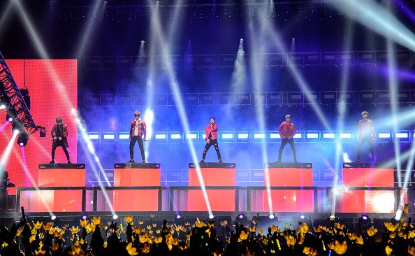 KPop group Big Bang during their concert in China.