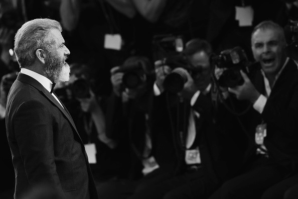 Mel Gibson posed in the premiere of “Hacksaw Ridge” during the 73rd Venice Film Festival at Sala Grande on Sept. 4 in Venice, Italy.