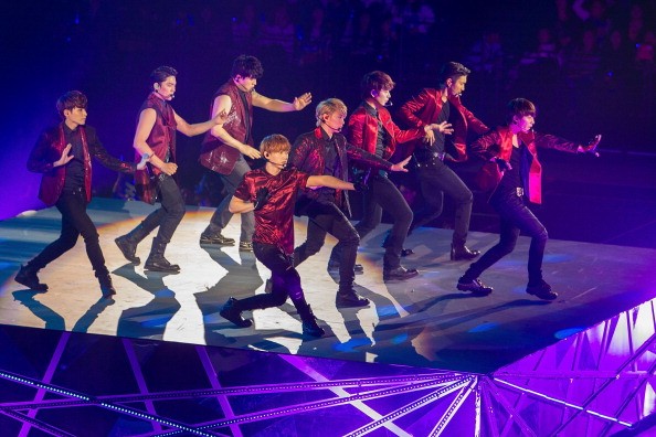 Super Junior holds a show in Macau in 2013.