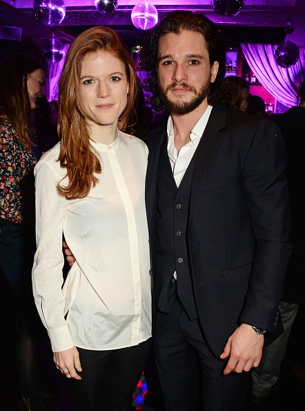 Rose Leslie (L) and Kit Harington attend the Gala Night performance of 'Doctor Faustus' at The Cuckoo Club on April 25, 2016 in London, England. 