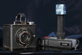 The image presents the classic Eastman Kodak cameras. 