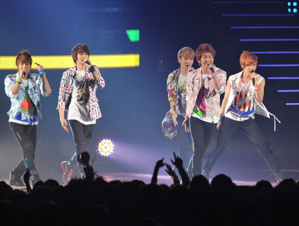 SHINee performs during the MTV Video Music Aid Japan at Makuhari Messe on June 25, 2011.