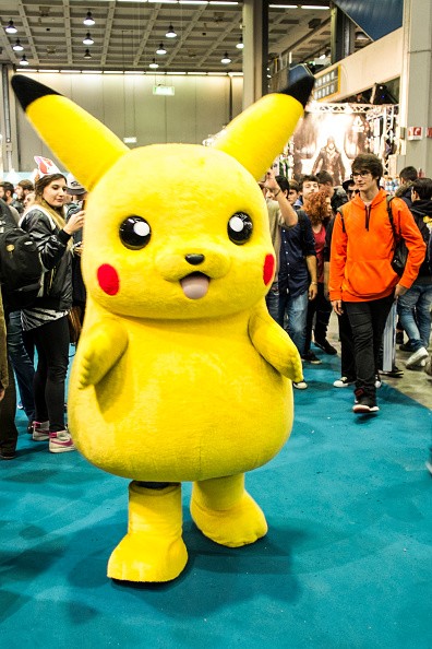 The photo presents Pikachu attending the Milan Games Week 2016 on Oct. 14, 2016 in Milan, Italy. 