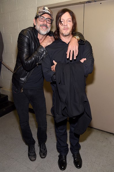 Jeffrey Dean Morgan and Norman Reedus attend AMC presents 'The Walking Dead' at New York Comic Con at The Theater at Madison Square Garden on October 8, 2016 in New York City. 
