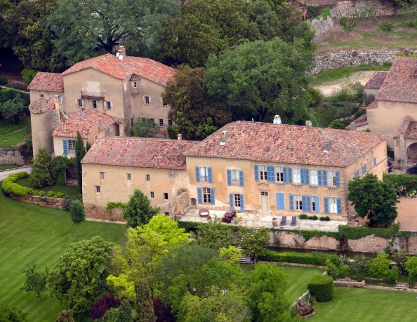  A file picture taken on May 31, 2008 in Le Val, southeastern France, shows an aerial view of the Chateau Miraval, a vineyard estate then owned by US businessman Tom Bove, and bought in 2008 by US actors Brad Pitt and Angelina Jolie.