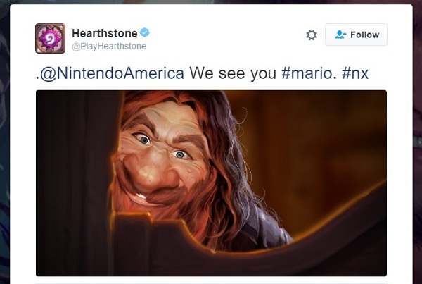 Blizzard Entertainment teases Nintendo in its Twitter page to include digital card game, "Hearthstone" as part of the third party partner list.