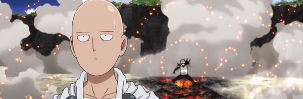 Saitama (shown in photo) is the strongest hero alive who defeats monsters or other villains with a single punch, thus the title "One Punch Man".