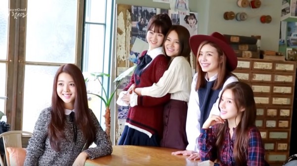 KPop group Berry Good during the making of their single "My First Love".