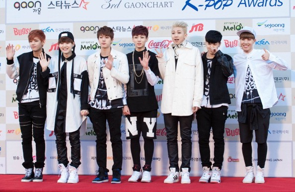 South Korean group BTS during the Gaon Chart K-pop Awards at Olympic Park.
