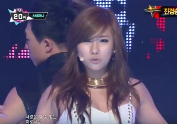 Former The Grace member Stephanie performs on stage for M! Countdown.