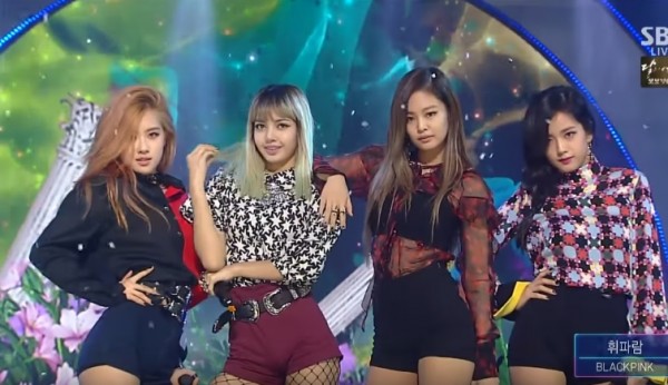 BLACKPINK performs "WHISTLE" on SBS "Inkigayo."