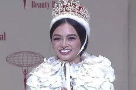 Miss International 2016 Kylie Verzosa from the Philippines visibly happy after being crowned as winner.