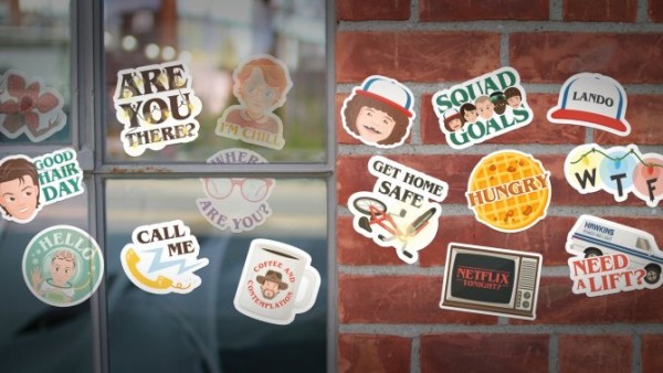 The image shows the “Stranger Things” stickers. 