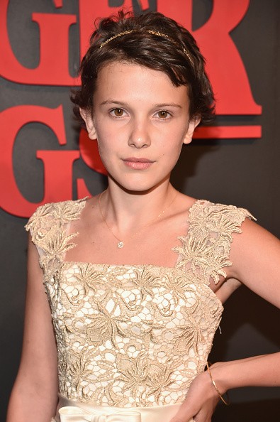Millie Brown attends the Premiere of Netflix's 'Stranger Things'.