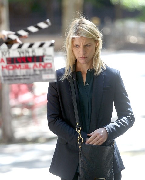 Claire Danes is sighted filming 'Homeland' season 6 on October 10, 2016 in New York City.