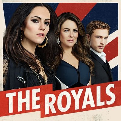 From left to right, Princess Eleanor (Alexandra Park), Queen Helena (Elizabeth Hurley) and Prince Liam (William Moseley) will return for "The Royals" season three.