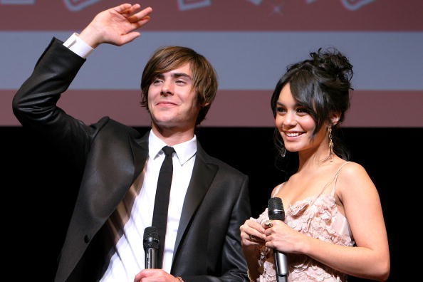 Zac Efron and Vanessa Hudgens during the premiere of "High School Musical 3" in Japan.