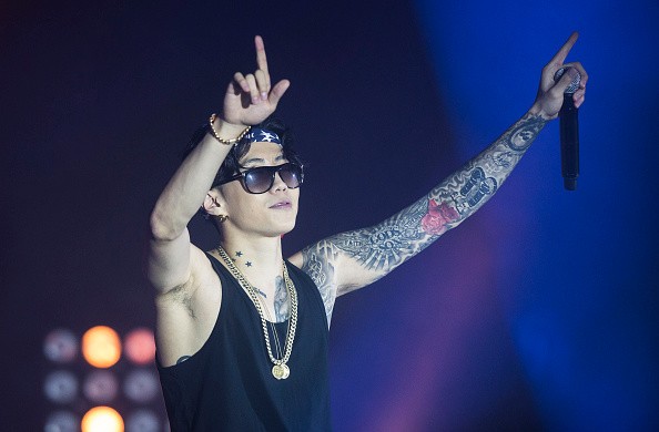 Jay Park performs during a Calvin Klein Jeans music event in Hong Kong.