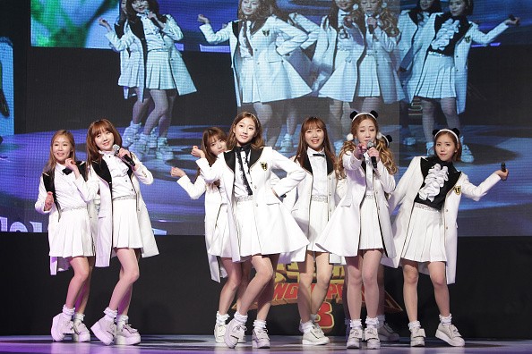 Lovelyz performs during the premiere of "Kung Fu Panda" in South Korea.