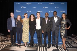 Allan Heinberg, Mireille Enos, Elvy Yost, Debra Birnbaum, Jay Hayden, Alimi Ballard, Jacky Ido, and Rose Rollins during TVfest 2016 presented by SCAD on February 6, 2016 in Atlanta, Georgia.