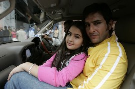 Bollywood actor Saif Ali Khan with his daughter Sara.