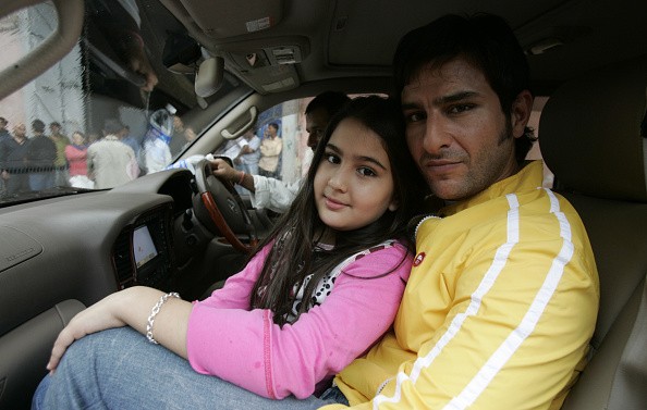 Bollywood actor Saif Ali Khan with his daughter Sara.