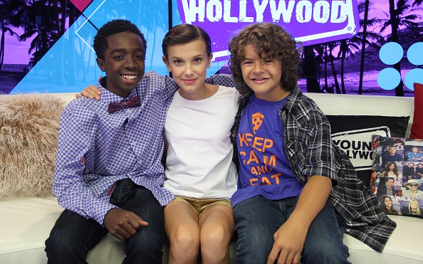  September 6: (EXCLUSIVE COVERAGE) (L-R) Caleb McLaughlin, Millie Bobby Brown, and Gaten Matarazzo from 'Stranger Things' at the Young Hollywood Studio on September 6, 2016 in Los Angeles, California. 