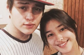 Enrique Gil and Liza Soberano on the set of 