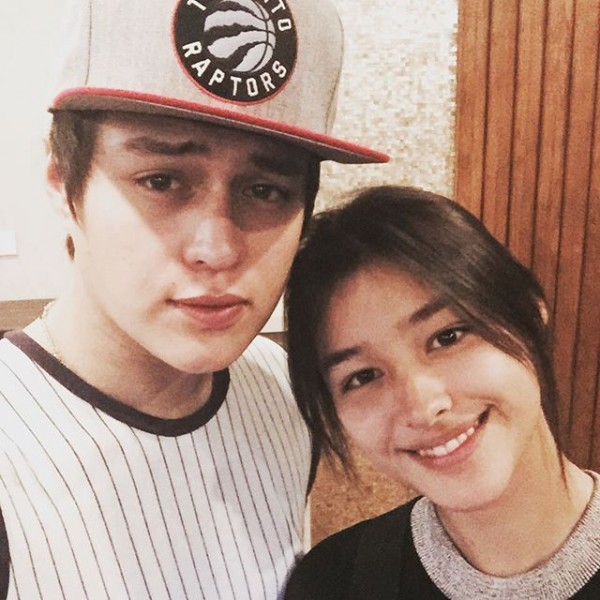 Enrique Gil and Liza Soberano on the set of "Dolce Amor"