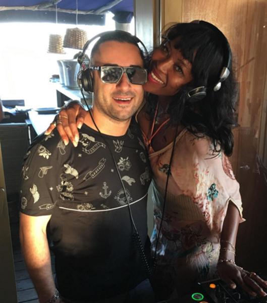 Supermodel and "Empire" actress Naomi Campbell poses with Italian electronic music producer and DJ Joseph Capriati.