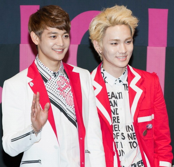SHINee's Minho and Key during an autograph session for the 'InterPark'.