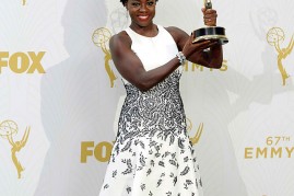 Actress Viola Davis accepts Outstanding Lead Actress in a Drama Series award for HTGAWM during the 67th Annual Primetime Emmy Awards.