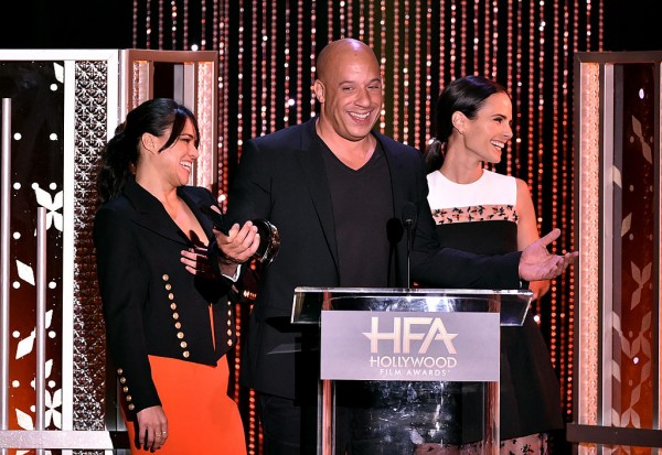 "Fast and Furious" actors Michelle Rodriguez, Vin Diesel and Jordana Brewster during the 19th Annual Hollywood Film Awards.