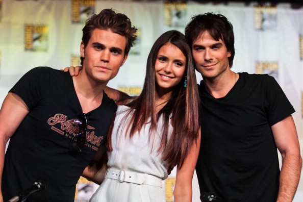 Actors Paul Wesley, Nina Dobrev and Ian Somerhalder attend the 'Vampire Diaries' panel at San Diego Convention Center on July 14, 2012 in San Diego, California. 
