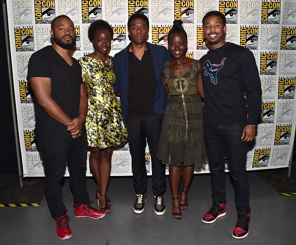 Michael B. Jordan with Director Ryan Coogler and cast from Marvel Studios "Black Panther" attended the San Diego Comic-Con International 2016 Marvel Panel in Hall H on July 23 in San Diego, California.
