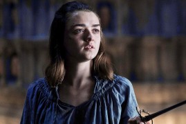 Arya Stark, the third child and second daughter of Lord Eddard and Lady Catelyn Stark, is played by actress Maisie Williams.