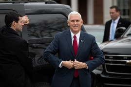  Vice President-elect Mike Pence arrived at Trump International Golf Club for a series of meetings for Trump's transition to the White House.