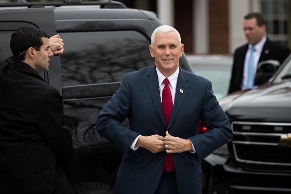  Vice President-elect Mike Pence arrived at Trump International Golf Club for a series of meetings for Trump's transition to the White House.