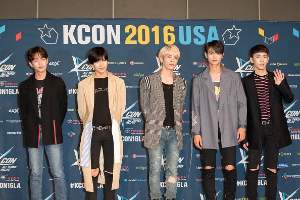 Kpop group SHINee during the KCON LA 2016.