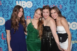 Zosia Mamet, Jemima Kirke, producer Lena Dunham and Allison Williams attend the HBO with the Cinema Society host the New York premiere of HBO's 'Girls' at the School of Visual Arts Theater on April 4, 2012 in New York City. 