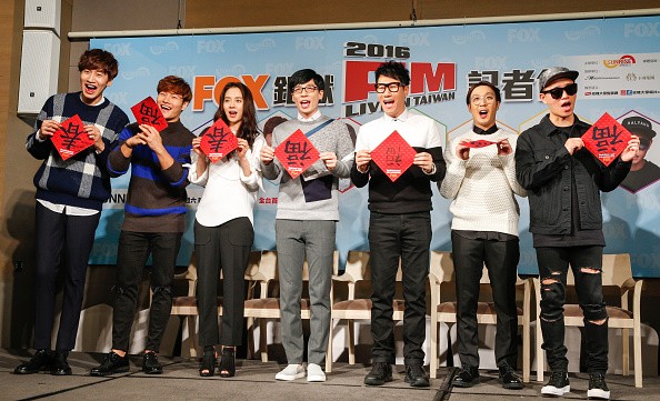  Cast members of variety show 'Running Man' 2016 during the 'Running Man Live In Taiwan'.
