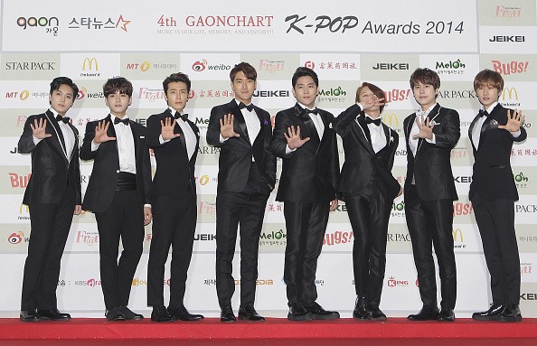 Super Junior members attend the 4th Gaon Chart K-POP Awards in Seoul, South Korea.