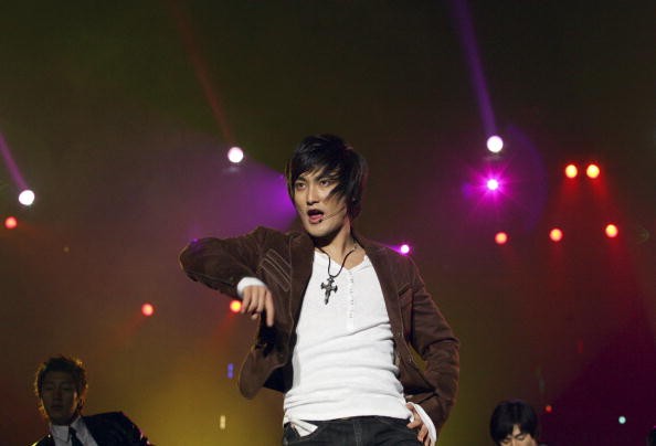 Former H.O.T member Kangta performs during the Sino-Korea Super Concert in China.