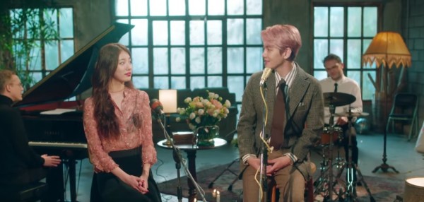 Baekhyun and Suzy on the music video of their song "Dream".