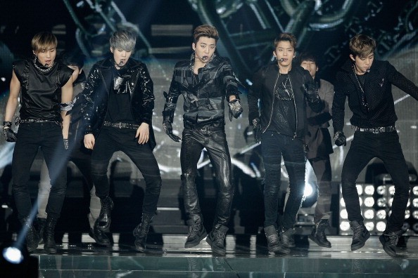 KPop group B.A.P during their performance at the K-Pop Collection.