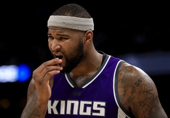 DeMarcus Cousins #15 of the Sacramento Kings reacts to a foul during the game against the Orlando Magic at Amway Center on November 3, 2016 in Orlando, Florida. 
