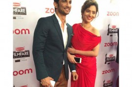 'Kai Po Che' star Sushant Singh Rajput and ladylove Ankita Lokhande gets snapped together at Filmfare Award party.