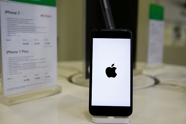 An Apple phone is seen at a shop after Apple launched iPhone 7 and 7 plus in Moscow, Russia on October 26, 2016. 